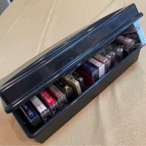 Alpha Black Plastic Cassette Tape Case for Storage